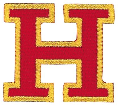 Nažehľovacie vyšívané písmenko H - červené výška 3 cm